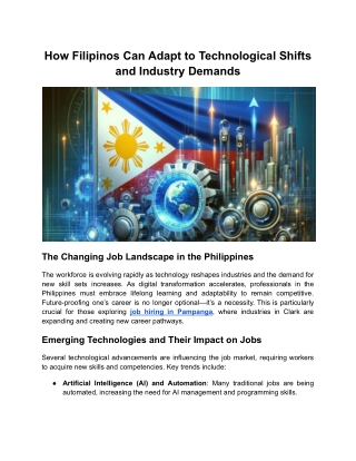 How Filipinos Can Adapt to Technological Shifts and Industry Demands