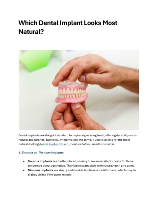 Which Dental Implant Looks Most Natural