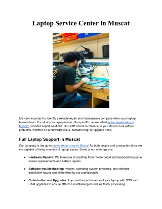 Laptop Service Center in Muscat