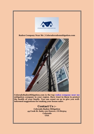 Radon Company Near Me  Coloradoradonmitigation com