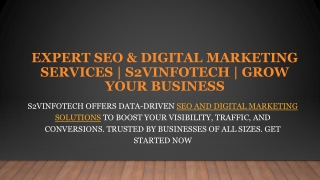 Expert SEO & Digital Marketing Services | S2VInfotech | Grow Your Business