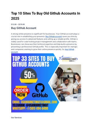 Top 10 Sites To Buy Old Github Accounts In 2025