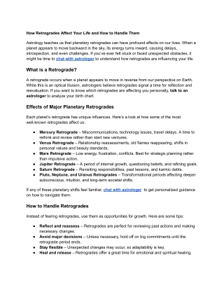 How Retrogrades Affect Your Life and How to Handle Them