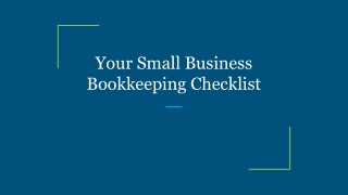 Your Small Business Bookkeeping Checklist