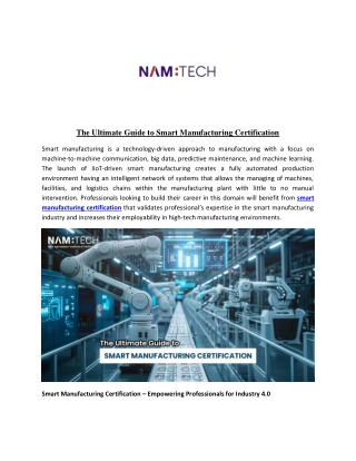 The Ultimate Guide to Smart Manufacturing Certification