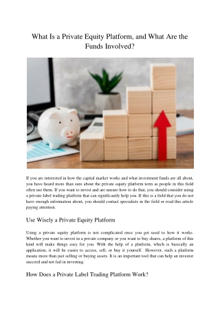 What Is a Private Equity Platform, and What Are the Funds Involved