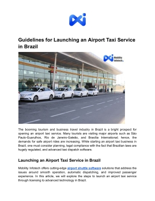 Guidelines for Launching an Airport Taxi Service in Brazil