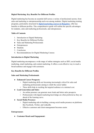 Digital Marketing_ Key Benefits For Different Profiles