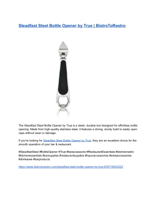 Steadfast Steel Bottle Opener by True _ BistroToRestro