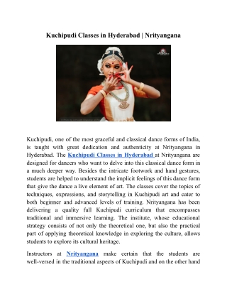 Kuchipudi Classes In Hyderabad