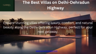 Best Villas on Delhi-Dehradun Highway – Own a Home at Lumora Estates