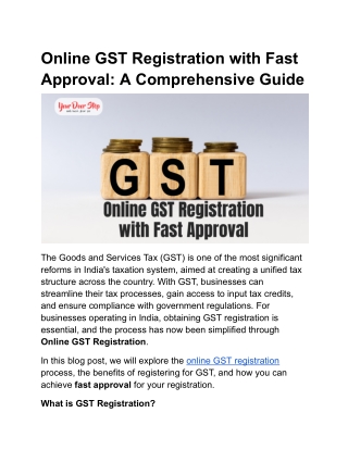 Online GST Registration with Fast Approval_ A Comprehensive Guide