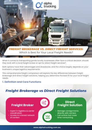 Freight Brokerage vs. Direct Freight Services