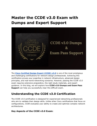 Master the CCDE v3