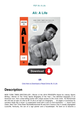 PDF Ali A Life