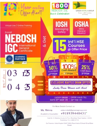 NEBOSH IGC COURSE RAFFLE DRAW OFFER IN TRIVANDRUM