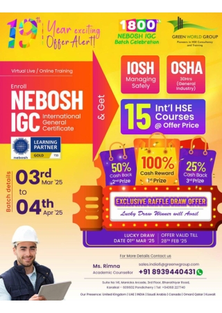 NEBOSH IGC COURSE RAFFLE DRAW OFFER IN TRIVANDRUM