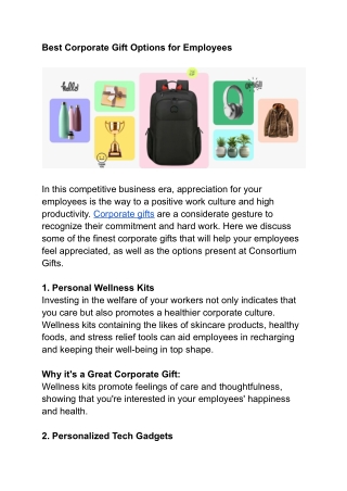 Best Corporate Gift Options for Employees
