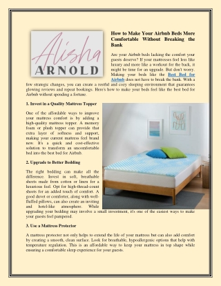 How to Make Your Airbnb Beds More Comfortable Without Breaking the Bank