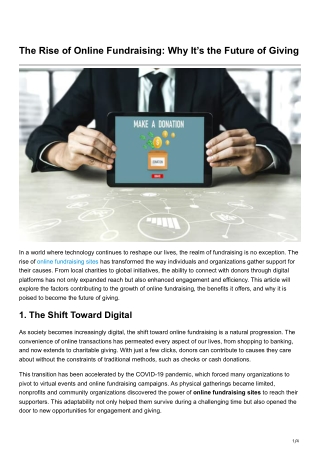 The Rise of Online Fundraising Why It’s the Future of Giving
