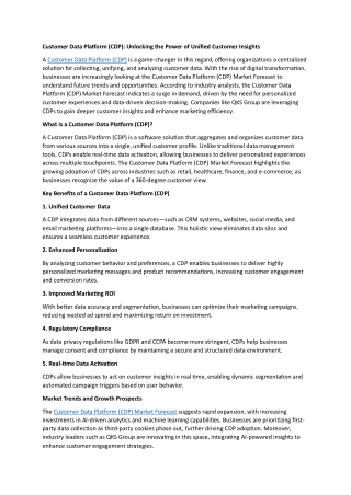 Customer Data Platform (CDP)- Unlocking the Power of Unified Customer Insights