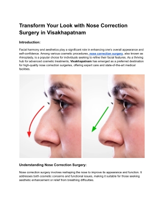 Nose-Correction-Surgery-in-Visakhapatnam | Prasad-Plastic-Surgery