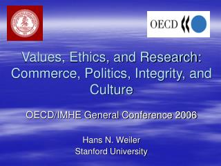 Values, Ethics, and Research: Commerce, Politics, Integrity, and Culture