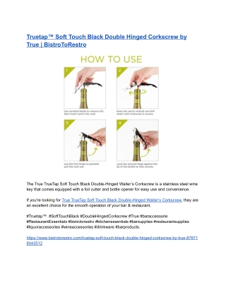 Truetap™ Soft Touch Black Double Hinged Corkscrew by True _ BistroToRestro (1)