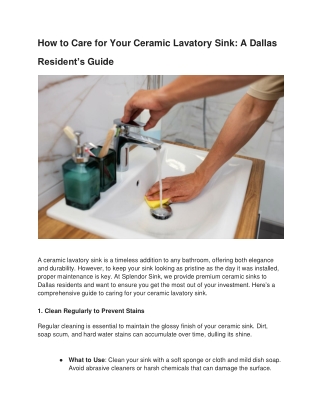 how-to-care-for-your-ceramic-lavatory-sink-a-dallas-resident’s-guide
