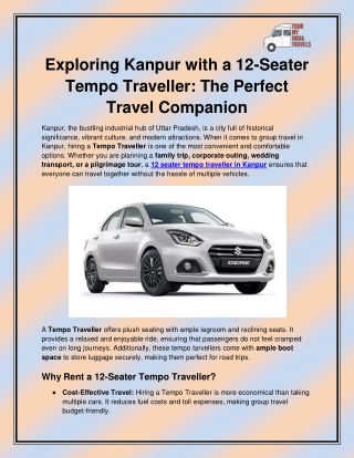 12 seater tempo traveller in Kanpur