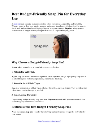 Best Budget-Friendly Snap Pin for Everyday Use