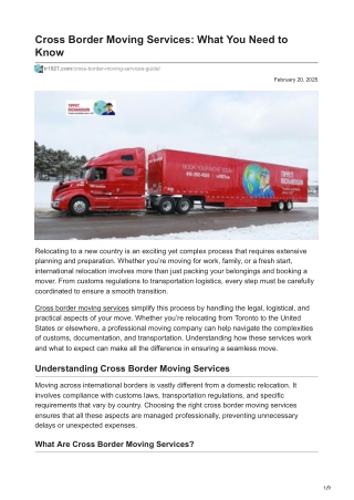 Cross Border Moving Services What You Need to Know