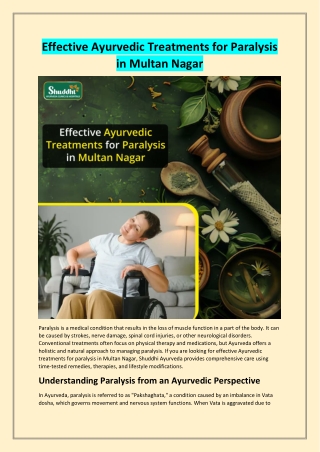 Ayurvedic Treatments for Paralysis in Multan Nagar