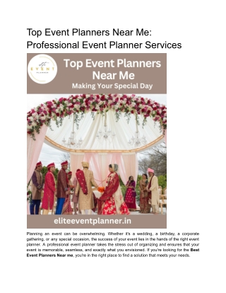 Top Event Planners Near Me_ Professional Event Planner Services