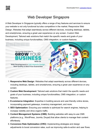 Web Developer Singapore
