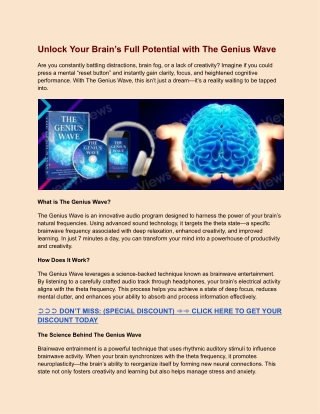 The Genius Wave Review: Boost Focus & Creativity