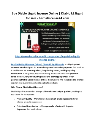 Buy Diablo Liquid Incense Online  Diablo k2 liquid for sale - herbalincense24