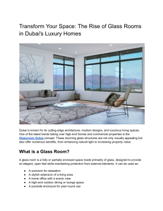 Transform Your Space_ The Rise of Glass Rooms in Dubai's Luxury Homes