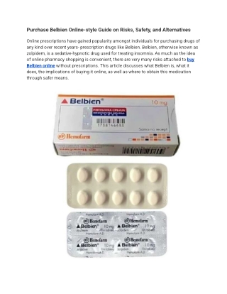 Purchase Belbien Online-style Guide on Risks, Safety, and Alternatives