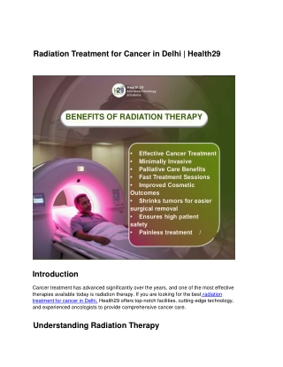 Best Radiation Treatment for Cancer in Delhi | Advanced Care