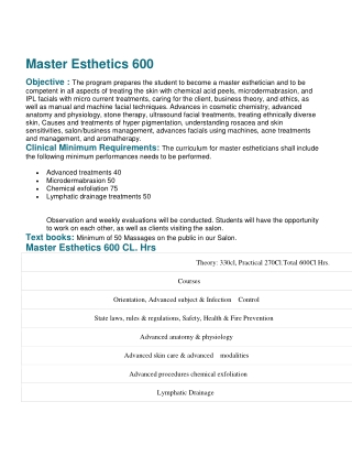 Master Esthetics