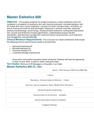 Master Esthetics