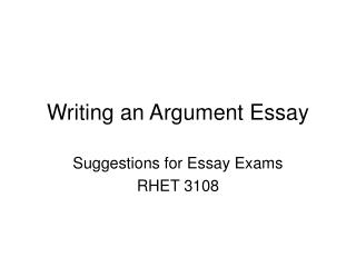 Writing an Argument Essay