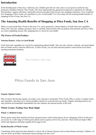 The Amazing Health Benefits of Shopping at Pitco Foods, San Jose CA