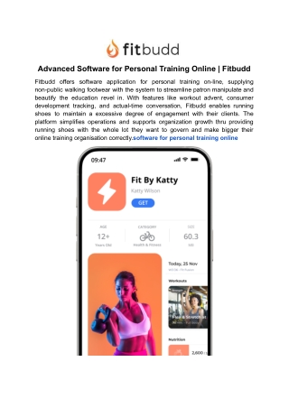 Advanced Software for Personal Training Online _ Fitbudd