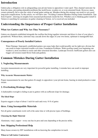 “Avoiding Common Mistakes During Gutter Installation: Tips from Experts”