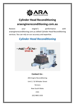 Cylinder Head Reconditioning araenginereconditioning.com
