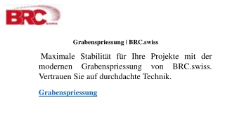 Grabenspriessung  BRC.swiss
