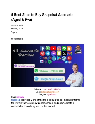 5 Best Sites to Buy Snapchat Accounts (Aged & Pva)