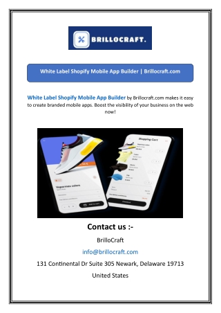 White Label Shopify Mobile App Builder  Brillocraft